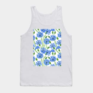 Watercolor cornflower pattern Tank Top